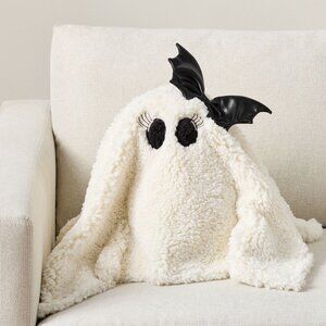 Pottery Barn Ms. Gus the Ghost Plush Halloween Pillow NWOT